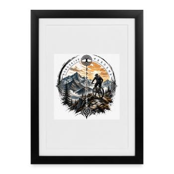 Sentier Solaire Nordique de VTT - Affiche encadrée (27 × 37 cm) - noir - Devant