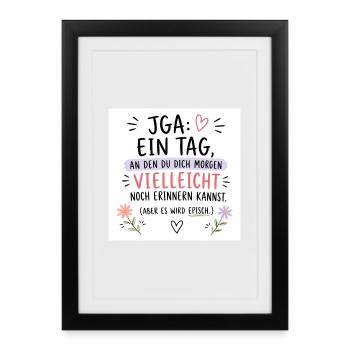 JGA Episch: Tag voller Erinnerungen - Gerahmtes Poster (27 × 37 cm) - Schwarz - Vorne