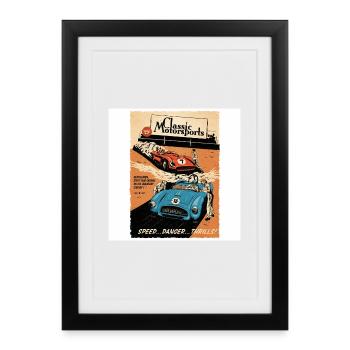 Sport automobile - Affiche encadrée (27 × 37 cm) - noir - Devant
