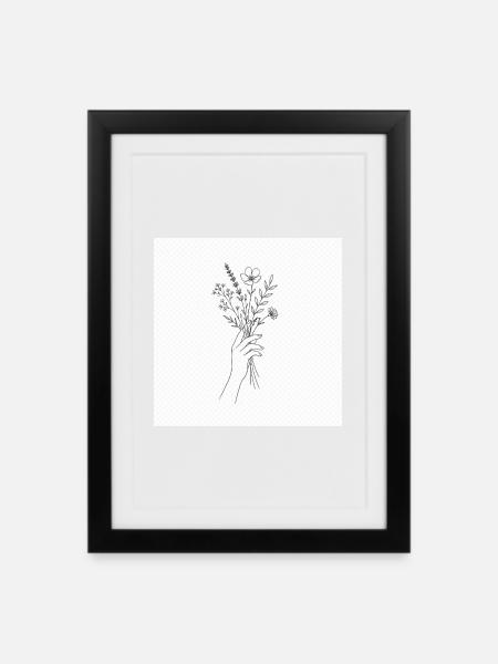 Power of Flower - Framed poster (27 × 37 cm) - black