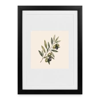 Peace Grows Here | Vintage Olive Branch Botanical - Framed poster (27 × 37 cm) - black - Front