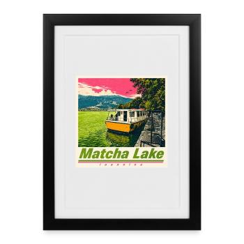 Lac Ioannina Matcha - Affiche encadrée (27 × 37 cm) - noir - Devant