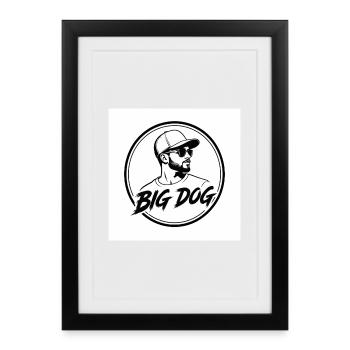 T-shirt portrait de grand chien en forme de cercle - Affiche encadrée (27 × 37 cm) - noir - Devant