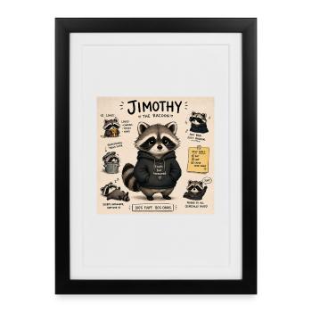 Timothy le raton laveur à capuche - Affiche encadrée (27 × 37 cm) - noir - Devant