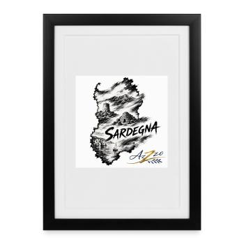 Azzo Sardegna  - Gerahmtes Poster (27 × 37 cm) - Schwarz - Vorne