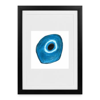 Blue eye in a circle shape - Framed poster (27 × 37 cm) - black - Front