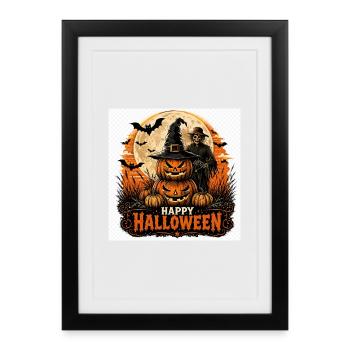 Halloween Night Pumpkins - Framed poster (27 × 37 cm) - black - Front