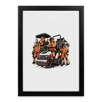 Blacktop cowgirls - Framed poster (27 × 37 cm) - black - Front