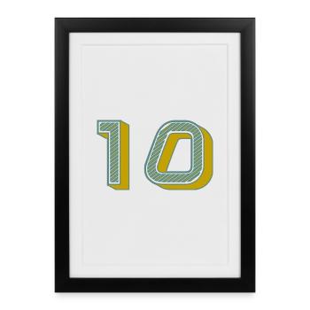 10. 10 ANS. 10e ANNIVERSAIRE. ANNIVERSAIRE 10 ANS. - Affiche encadrée (27 × 37 cm) - noir - Devant