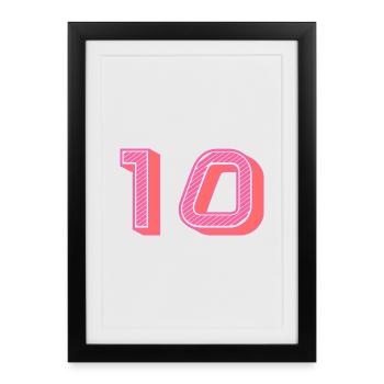 10. 10 ANS. 10e ANNIVERSAIRE. ANNIVERSAIRE 10 ANS. - Affiche encadrée (27 × 37 cm) - noir - Devant