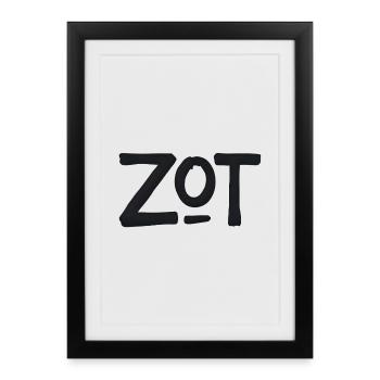 ZOT Bold Brushstroke Logo - Framed poster (27 × 37 cm) - black - Front