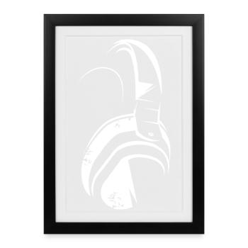 kopfhörer headphones ear symbol illustration icon - Gerahmtes Poster (27 × 37 cm) - Schwarz - Vorne