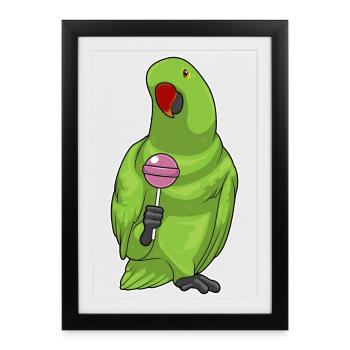 Parrot lollipop - Framed poster (27 × 37 cm) - black - Front