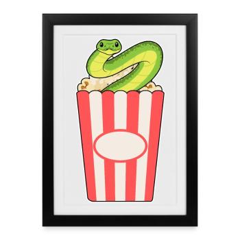 Maïs soufflé serpent - Affiche encadrée (27 × 37 cm) - noir - Devant