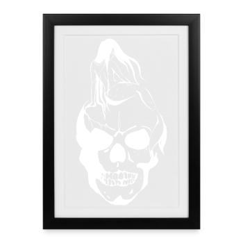 Mermaid on Skull - Framed poster (27 × 37 cm) - black - Front