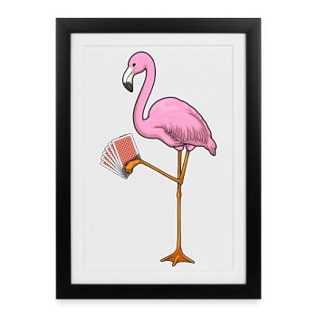 Cartes de poker Flamingo Poker - Affiche encadrée (27 × 37 cm) - noir - Devant