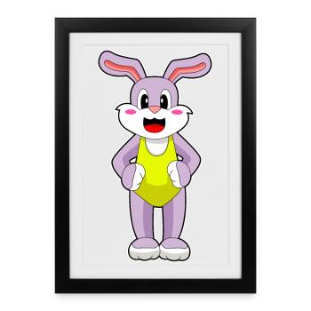 Maillot de bain Bunny Swimsuit Summer - Affiche encadrée (27 × 37 cm) - noir - Devant