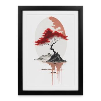 Île asiatique - Affiche encadrée (27 × 37 cm) - noir - Devant