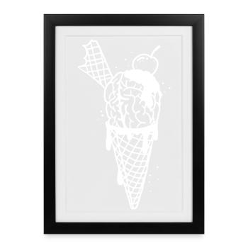 Brainfood 3 Invert - Framed poster (27 × 37 cm) - black - Front