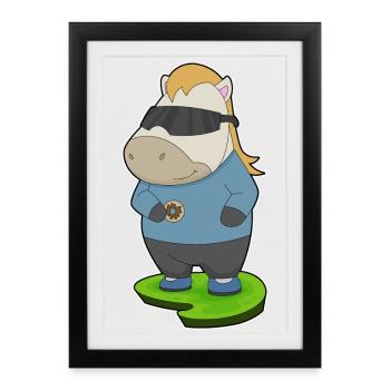 Horse Donut - Framed poster (27 × 37 cm) - black - Front
