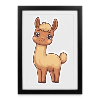 Llama Alpaca Llama Animal Gift - Framed poster (27 × 37 cm) - black - Front