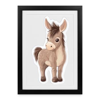 Esel - Gerahmtes Poster (27 × 37 cm) - Schwarz - Vorne