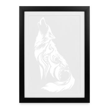 Tribal Wolf Nordic Tattoo - Framed poster (27 × 37 cm) - black - Front