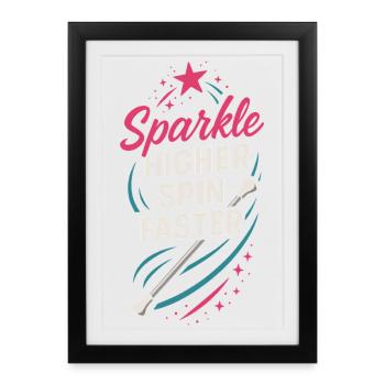 Baton Twirler Majorette Captain Squad Club - Framed poster (27 × 37 cm) - black - Front