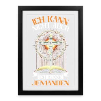 Jesus Christlich Katholiken Gläubiger Gottesdienst - Gerahmtes Poster (27 × 37 cm) - Schwarz - Vorne