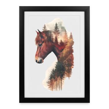 Cheval - Affiche encadrée (27 × 37 cm) - noir - Devant