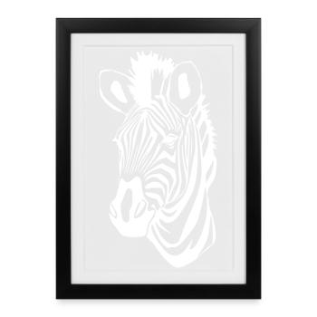 Zebra T-shirt Gift - Framed poster (27 × 37 cm) - black - Front