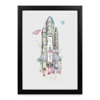 Imaginative Space Shuttle - Artfully Designed - Framed poster (27 × 37 cm) - black - Front