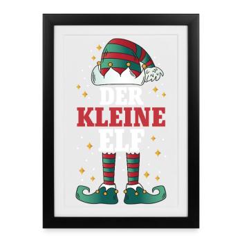 Noël Le Petit Elfe - Affiche encadrée (27 × 37 cm) - noir - Devant