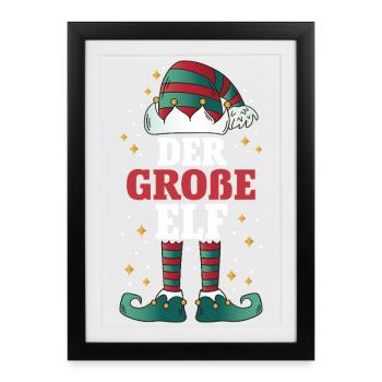 Noël Le Grand Elfe - Affiche encadrée (27 × 37 cm) - noir - Devant