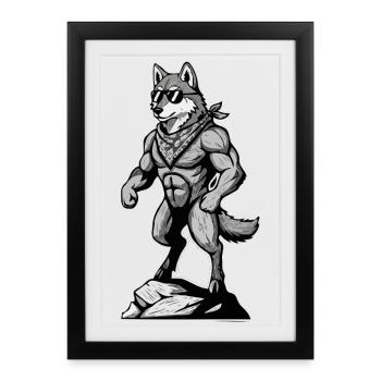 Randonneurs Alpinistes Mont Wolf - Affiche encadrée (27 × 37 cm) - noir - Devant