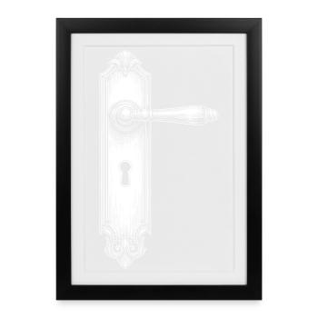 Installation de la porte - Affiche encadrée (27 × 37 cm) - noir - Devant