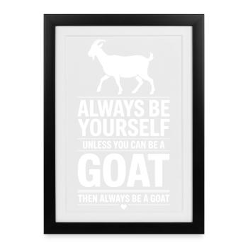 Dictions de chèvre Chèvres Drôle de cadeau de chèvre - Affiche encadrée (27 × 37 cm) - noir - Devant