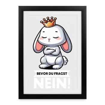 Avant que vous ne demandiez : non, lapin, lapin, lapin, lapin - Affiche encadrée (27 × 37 cm) - noir - Devant