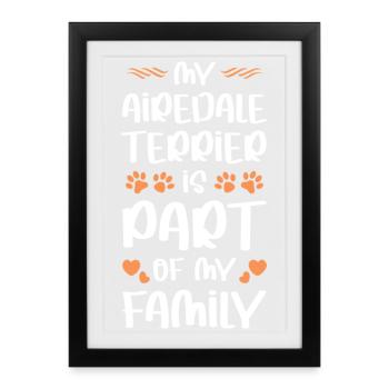 Fanfare de la famille Airedale Terrier - Affiche encadrée (27 × 37 cm) - noir - Devant