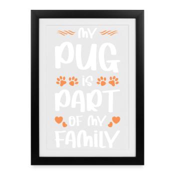 Mon chien fait partie de la famille - Affiche encadrée (27 × 37 cm) - noir - Devant