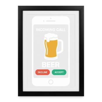 Bier Appel entrant Bière JGA Herren Männerabend - Affiche encadrée (27 × 37 cm) - noir - Devant