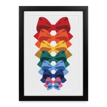 Arc-en-ciel colorés Diversité - Affiche encadrée (27 × 37 cm) - noir - Devant