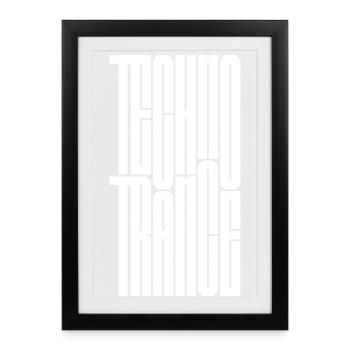 Techno Trance logo design - Framed poster (27 × 37 cm) - black - Front