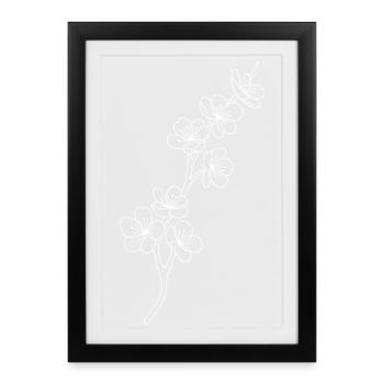 Blossom Lines Cherry Blossoms - Framed poster (27 × 37 cm) - black - Front