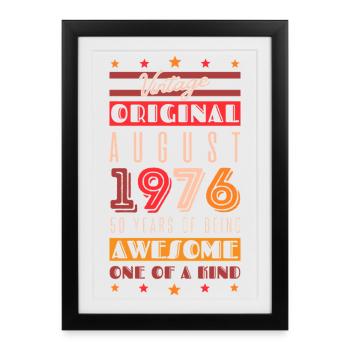Vintage 1976: 50 years - Framed poster (27 × 37 cm) - black - Front