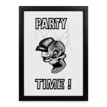 bw partytime - Affiche encadrée (27 × 37 cm) - noir - Devant