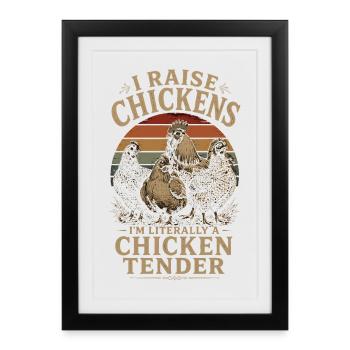 Humour Poules - I'm Literally a Chicken Tender Vin - Framed poster (27 × 37 cm) - black - Front