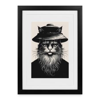 The Silent Cat - Framed poster (27 × 37 cm) - black - Front