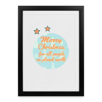 Vœux de Noël pour les fêtes mondiales - Affiche encadrée (27 × 37 cm) - noir - Devant