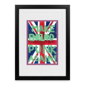 A3_MAKE_ENGLAND_PUNK_AGAIN - Framed poster (27 × 37 cm) - black - Front